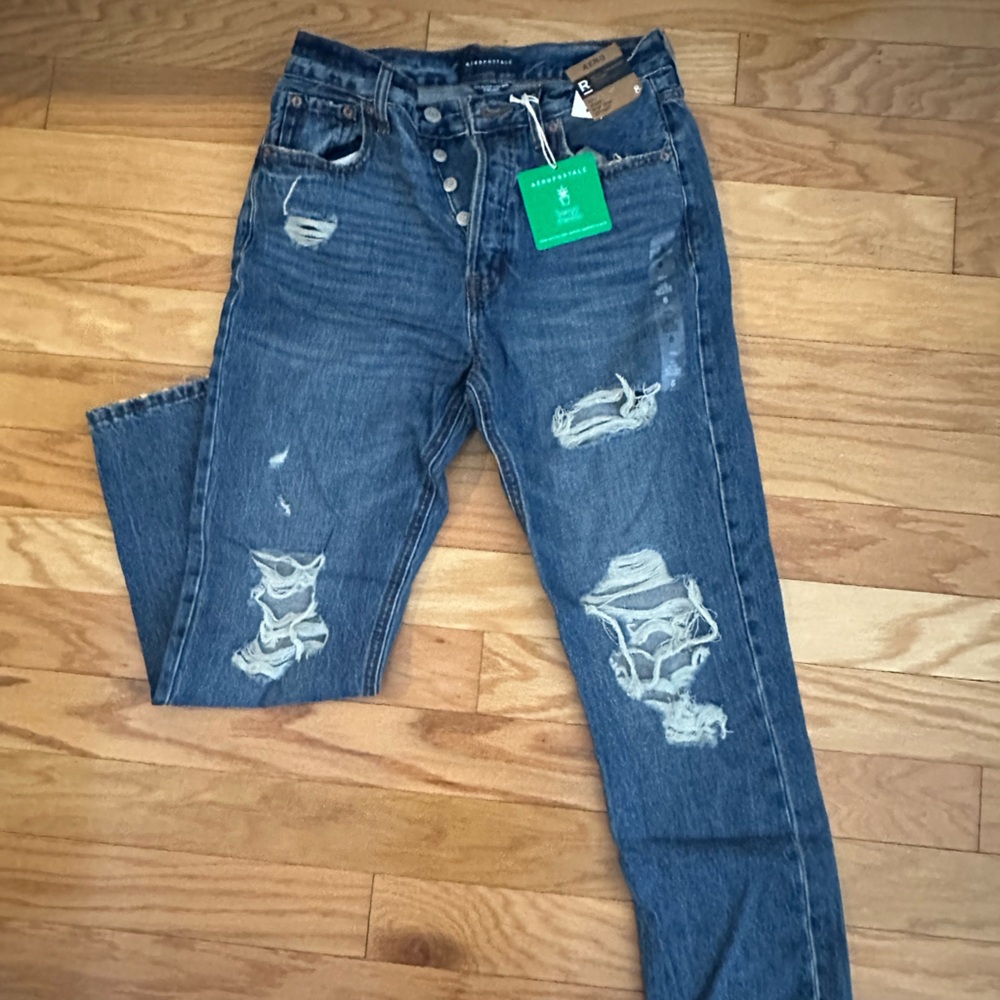 Aeropostale Women's Blue Straight Leg Jeans